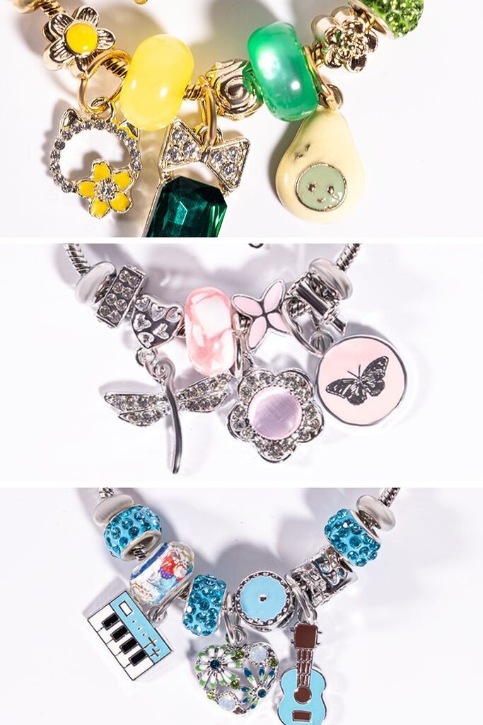 Dunipa Set podesivih narukvica sa privescima, 3 komada, Šareni