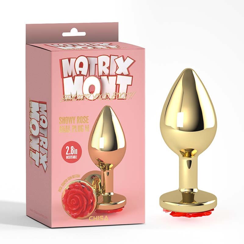 Analna kupa Ruža, Srednja, 9cm, Zlatno-crvena