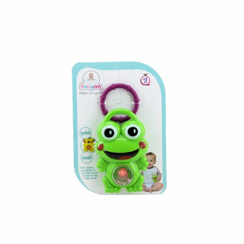 Babycim Zvečka za bebe sa zvukom i svetlom Žaba, Zelena