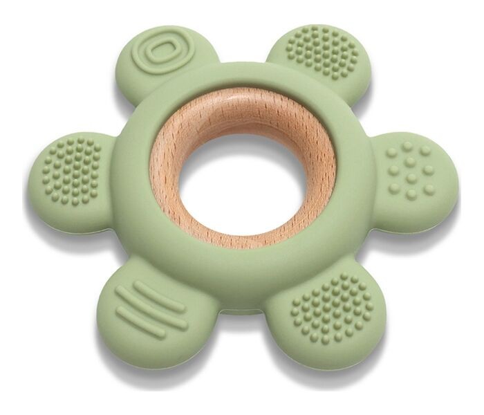 Lorelli Silikonska drvena glodalica za bebe Ruder, Roze