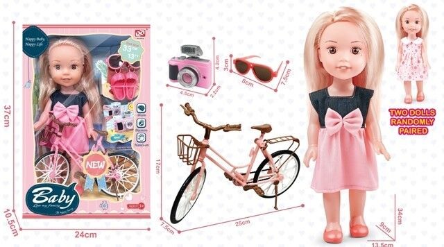 Generika Lutka devojčica sa biciklom