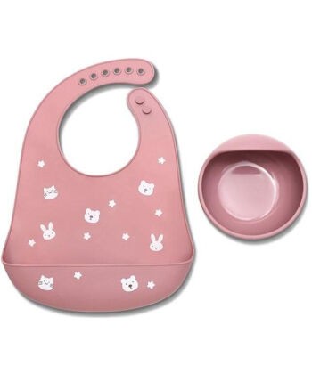 Lorelli Silikonski set za hranjenje, 2 komada, Roze