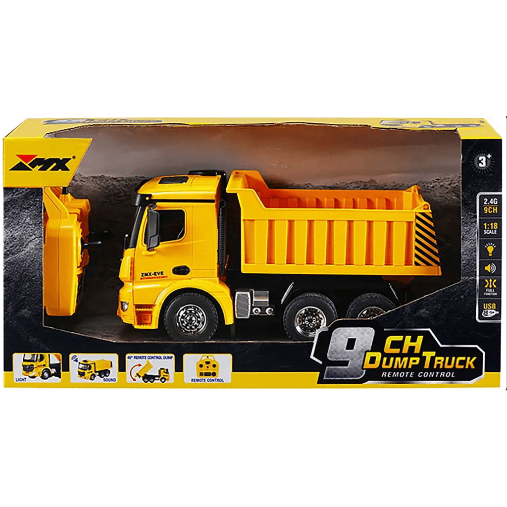 Hk Mini Igračka Kamion kiper na daljinsko upravljanje, 1:18, Žuti