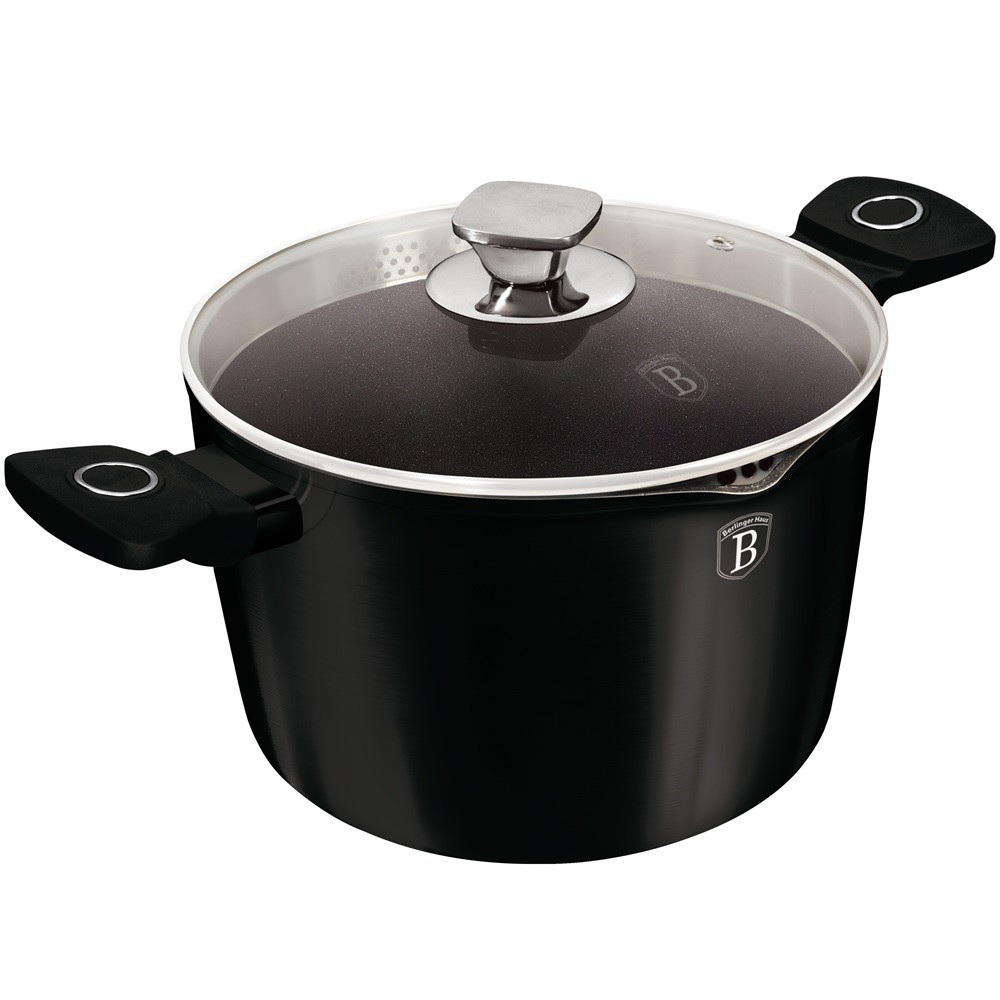 BERLINGER HAUS Šerpa za kuvanje testa sa poklopcem 24cm Black Vantage Collection BH-8275S