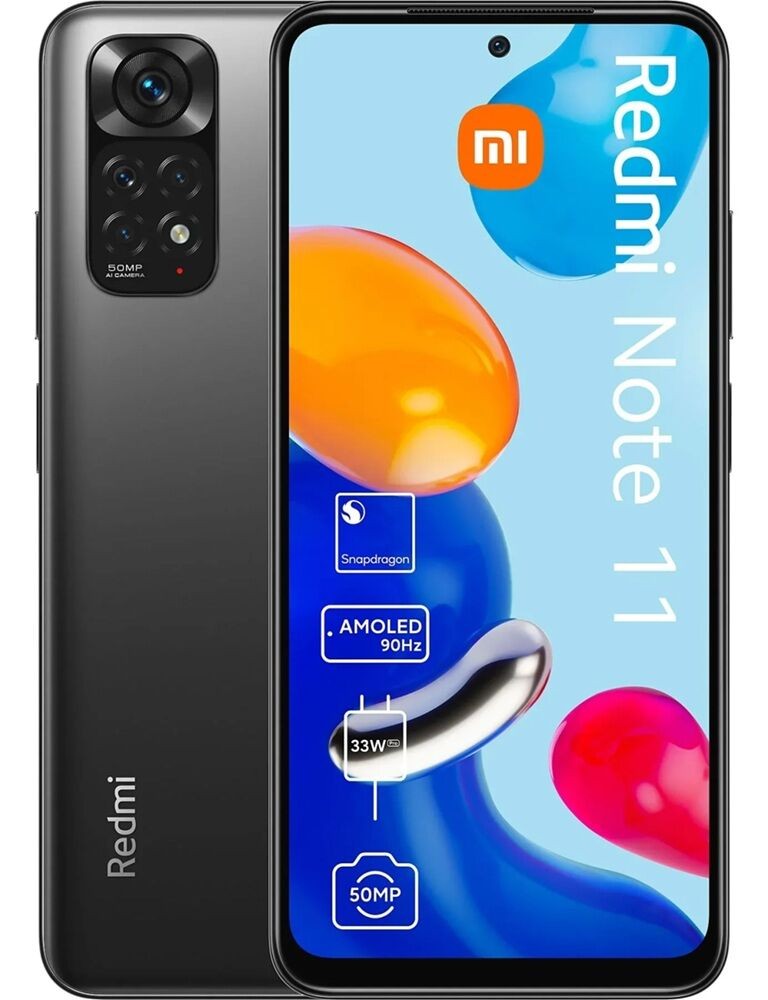 Xiaomi Refabrikovani mobilni telefon Redmi Note 11 4G, 6.43", 2400 x 1080, 90 Hz, 48 MP, 16 MP, 4/128GB, Sivi