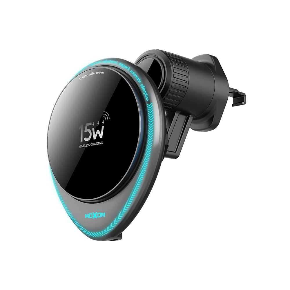 MOXOM Auto držač za mobilni telefon LX-VS801, Bežično punjenje, 15W, Crni