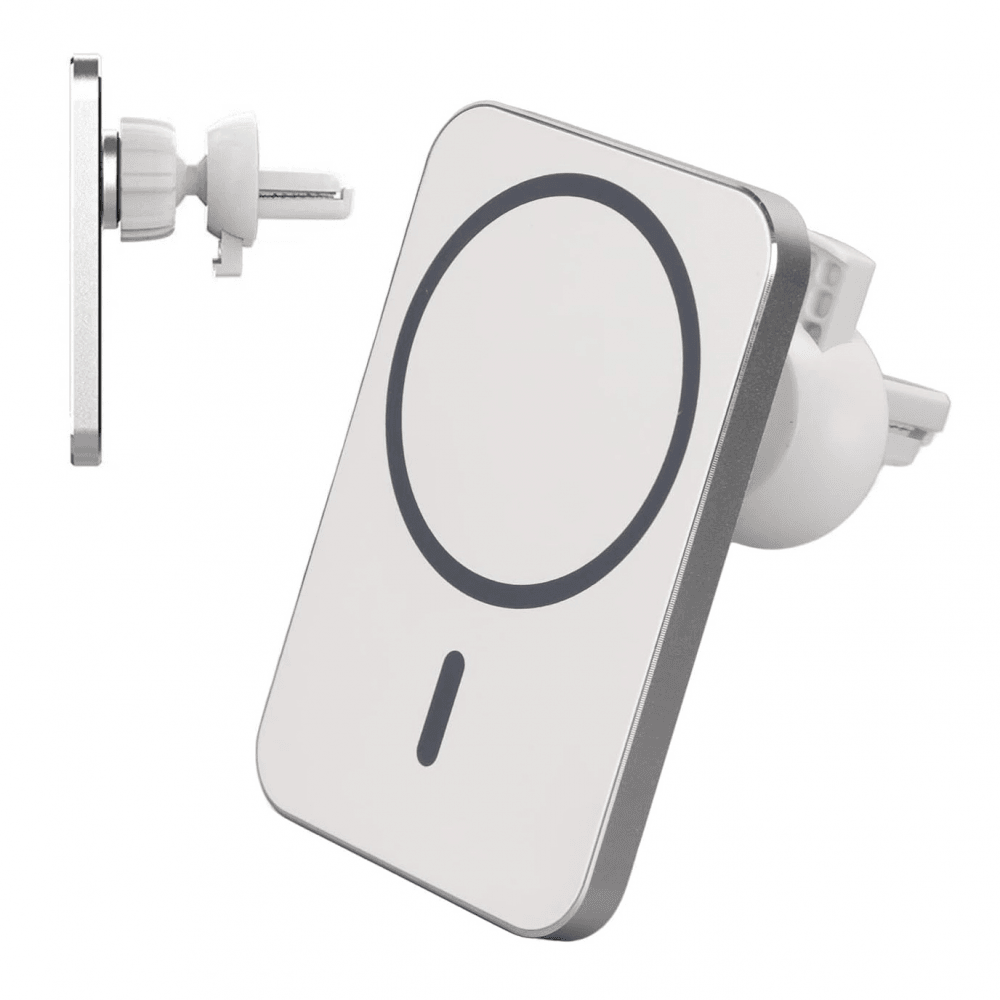 Auto držač za telefon, Magsafe punjač, 15W, Beli