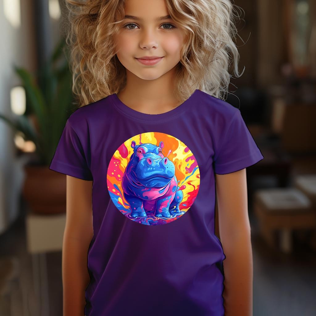 Camiseta Majica sa štampanim printom Cam 599, Dečija, Patlidžan