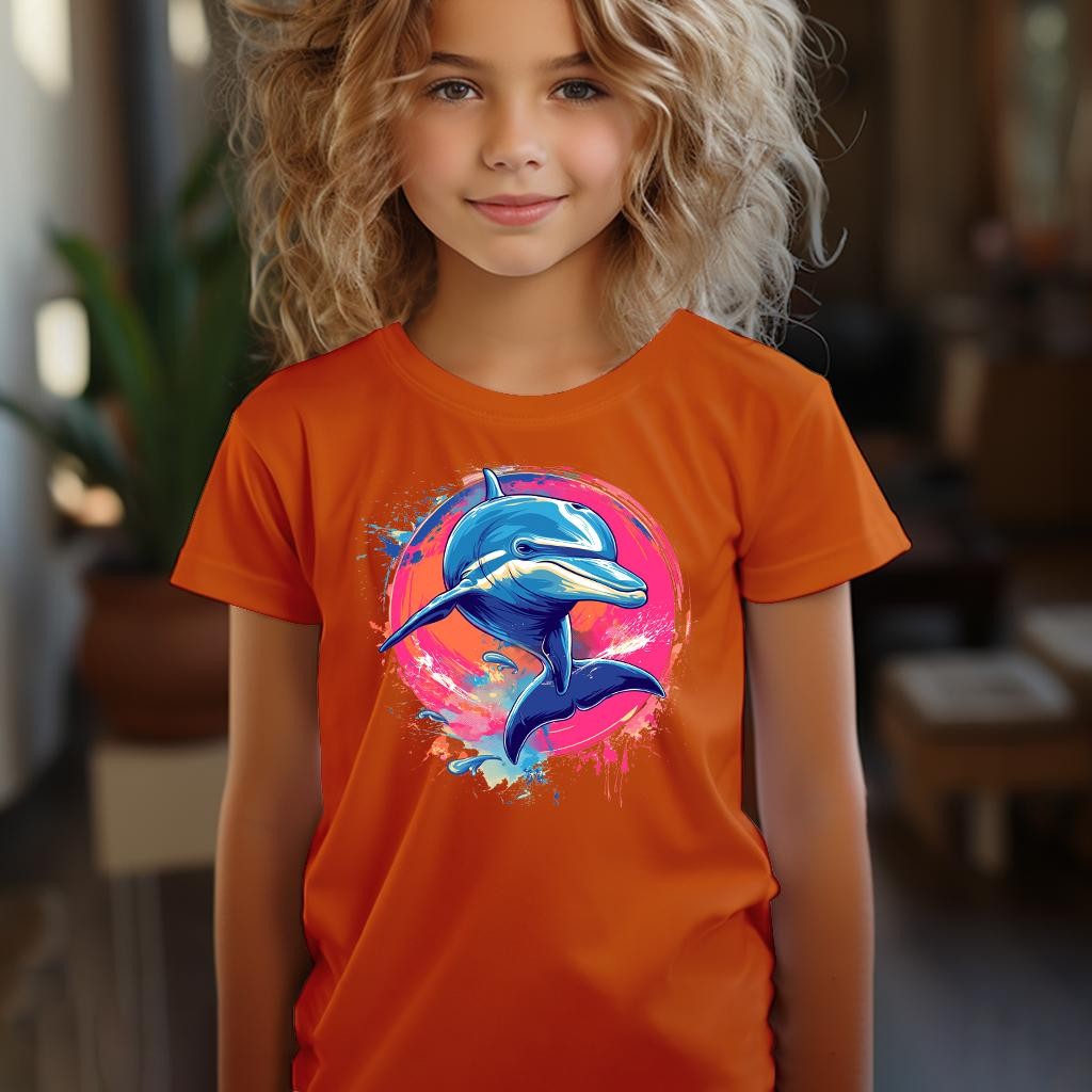 Camiseta Majica sa štampanim printom Cam 603, Dečija, Narandžasta