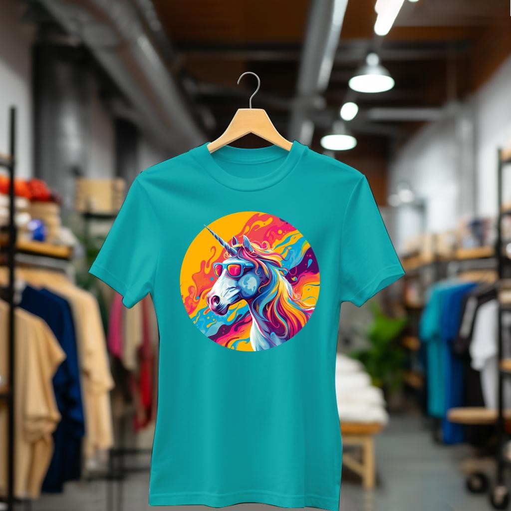 Camiseta Majica sa štampanim printom Cam 605, Ženska, Tirkizna