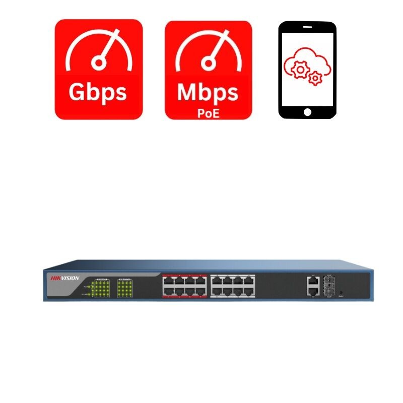 Hikvision PoE Smart Switch DS-3E1318P-SI, 18 portova