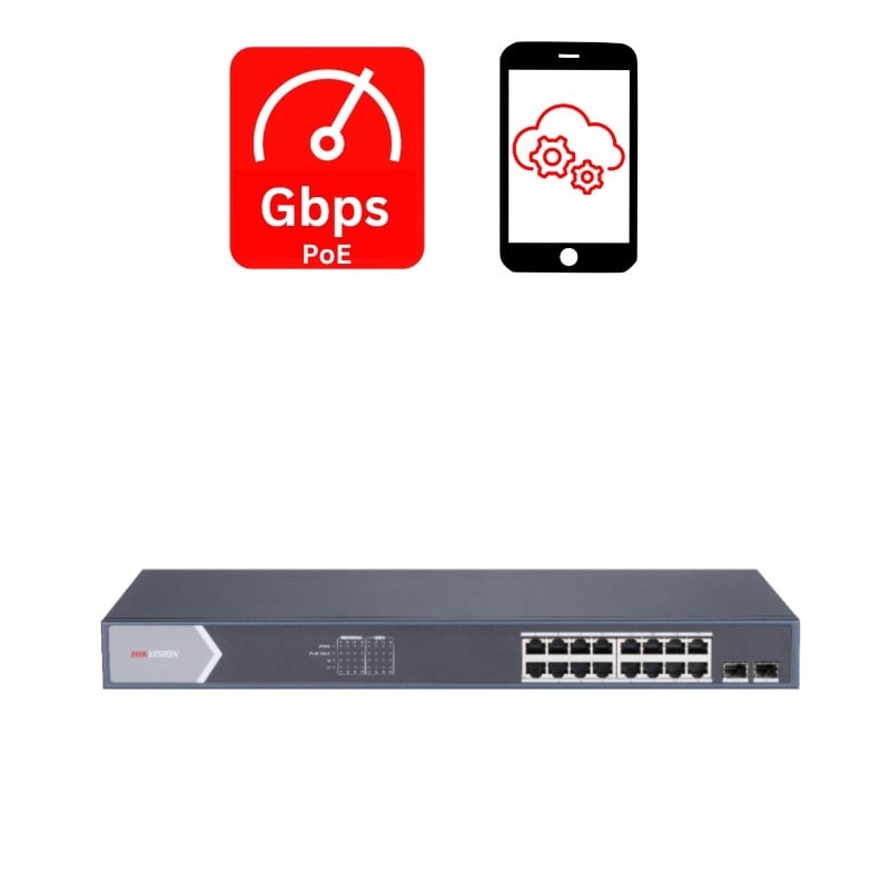Hikvision PoE Smart Switch DS-3E1518P-SI, 18 portova