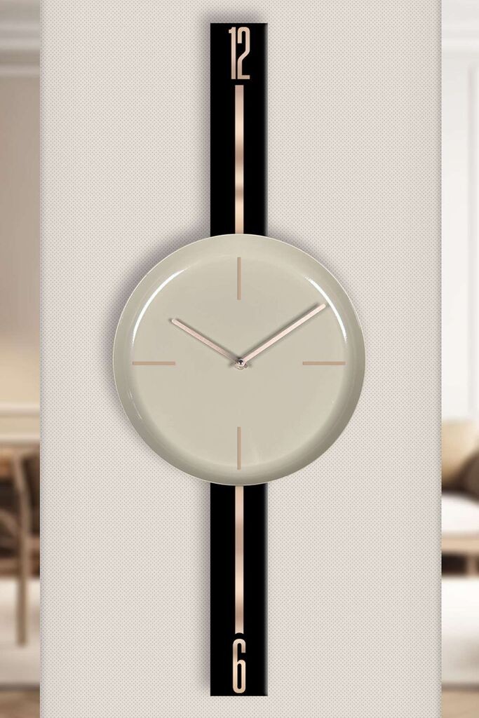 Wallity Zidni sat Vlnt103Syhcp, 30x80 cm, Crno-bež