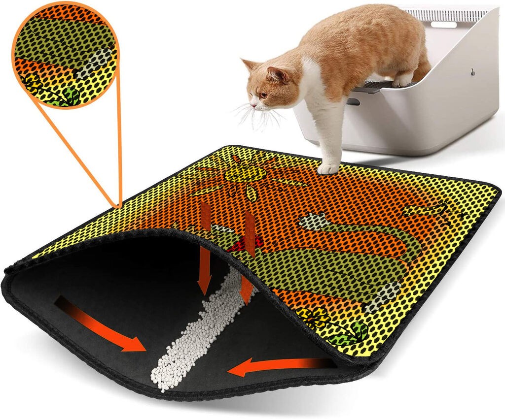 Aberto Design Prostorika za toalet za mačke Nrszn0183, 45 x 60 cm, Žuta