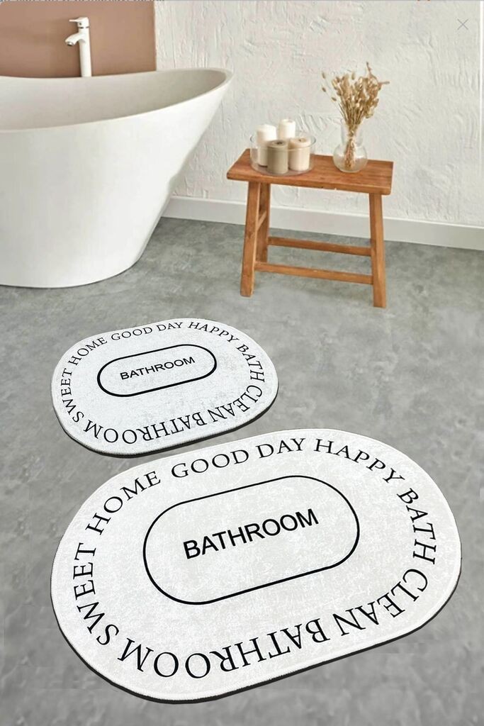 L'essentiel Maison Set prostirki za kupatilo Baindos, 2 Komada, Bela