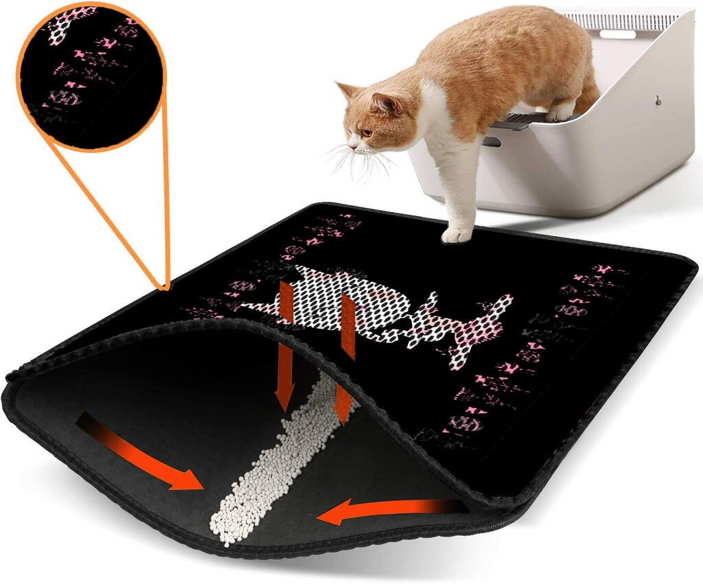 Aberto Design Prostorika za toalet za mačke Nrszn0029, 45 x 60 cm, Crna