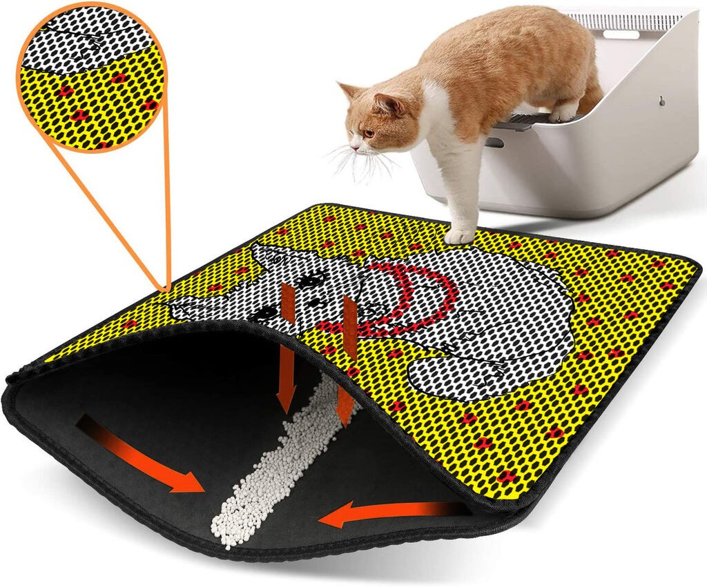 Aberto Design Prostorika za toalet za mačke Nrszn0208, 45 x 60 cm, Žuta