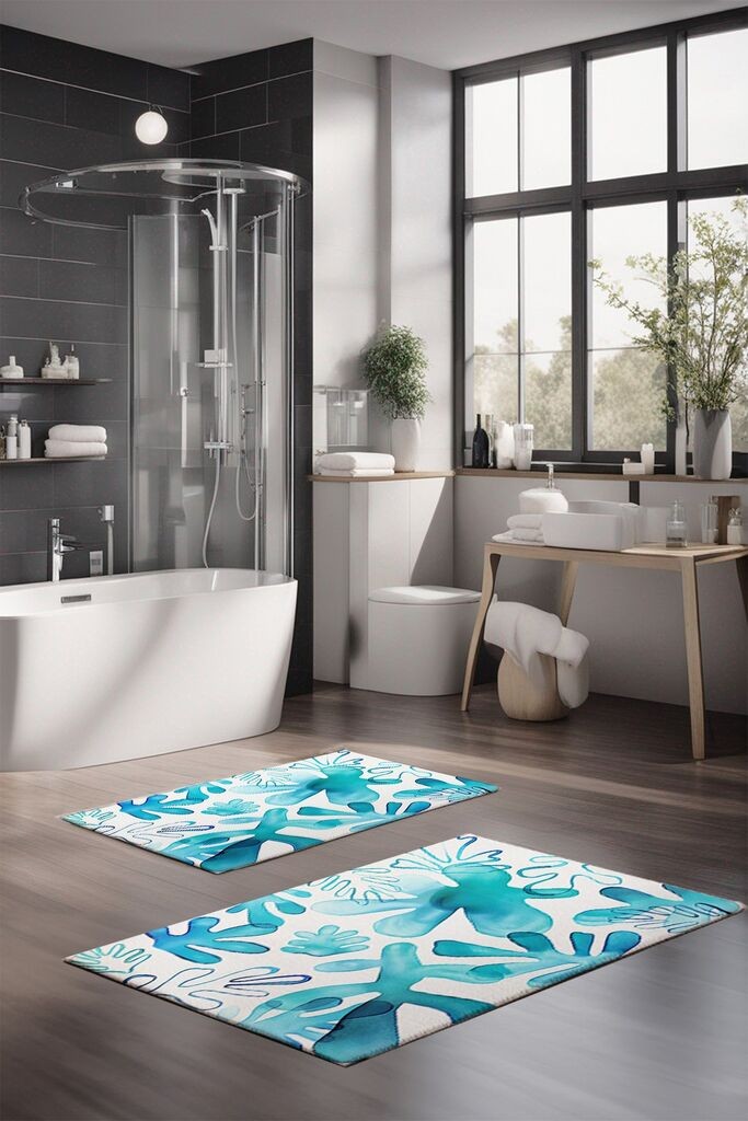 L'essentiel Maison Set prostirki za kupatilo CT-5294, 2 Komada, Plava