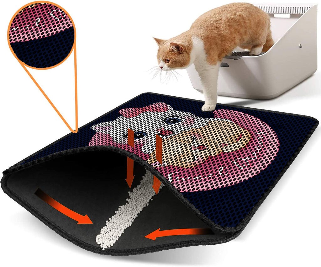 Aberto Design Prostorika za toalet za mačke Nrszn0065, 45 x 60 cm, Tamnoplava