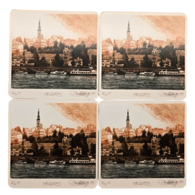 Set podmetača Grafika, 7x7cm, 4 komada