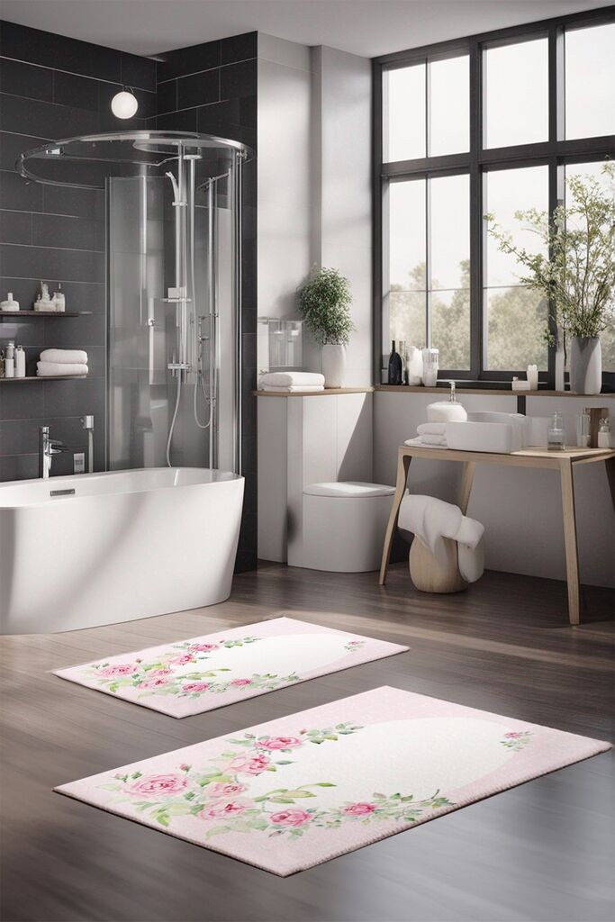 L'essentiel Maison Set prostirki za kupatilo CT-5219, 2 Komada, Svetloroze