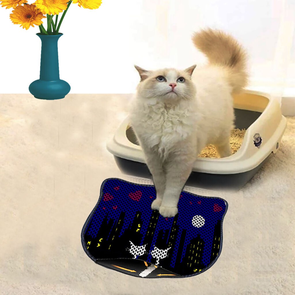 Aberto Design Prostorika za toalet za mačke Kdkafa0254, 40 x 50 cm, Tamnoplava