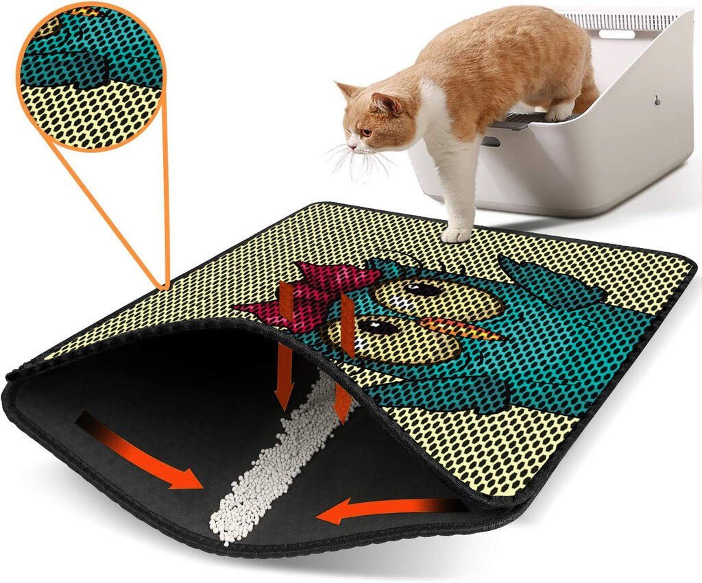 Aberto Design Prostorika za toalet za mačke Nrszn0079, 45 x 60 cm, Žuta