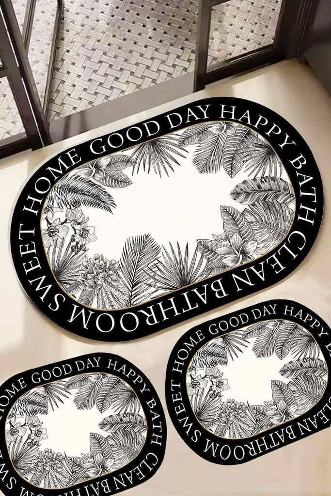 L'essentiel Maison Set prostirki za kupatilo Rasse, 3 Komada, Šarena