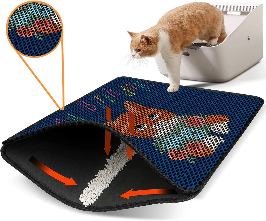 Aberto Design Prostorika za toalet za mačke Nrszn0129, 45 x 60 cm, Tamnoplava