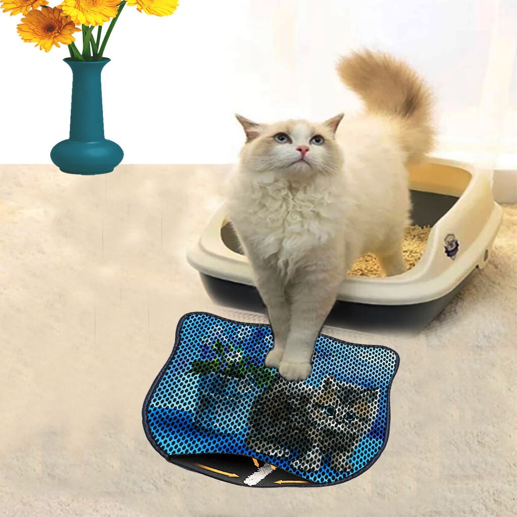 Aberto Design Prostorika za toalet za mačke Kdkafa0132, 40 x 50 cm, Plava