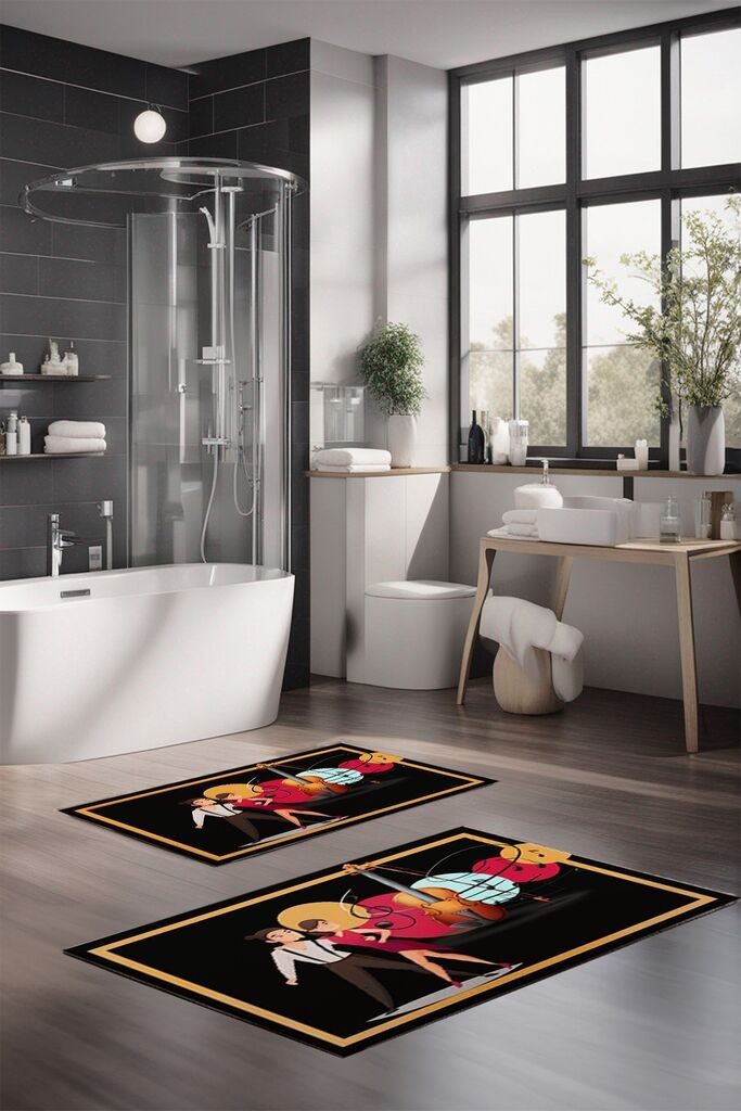 L'essentiel Maison Set prostirki za kupatilo CT-5157, 2 Komada, Šarena