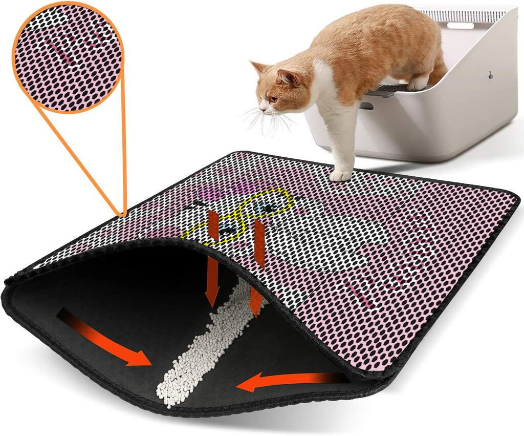 Aberto Design Prostorika za toalet za mačke Nrszn0219, 45 x 60 cm, Svetloroze