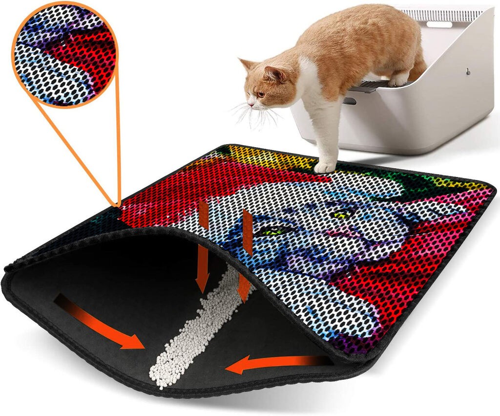 Aberto Design Prostorika za toalet za mačke Nrszn0116, 45 x 60 cm, Šarena