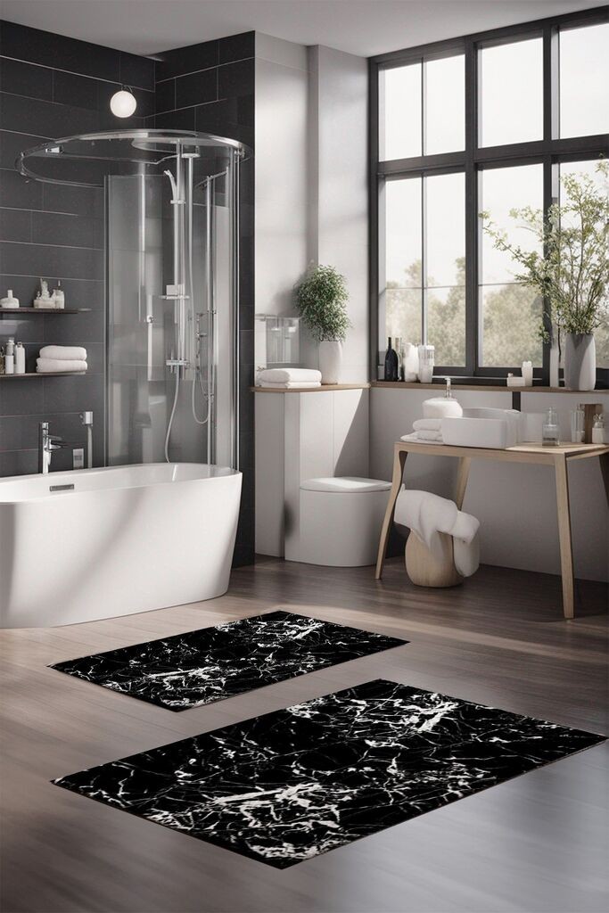 L'essentiel Maison Set prostirki za kupatilo CT-5059, 2 Komada, Bela