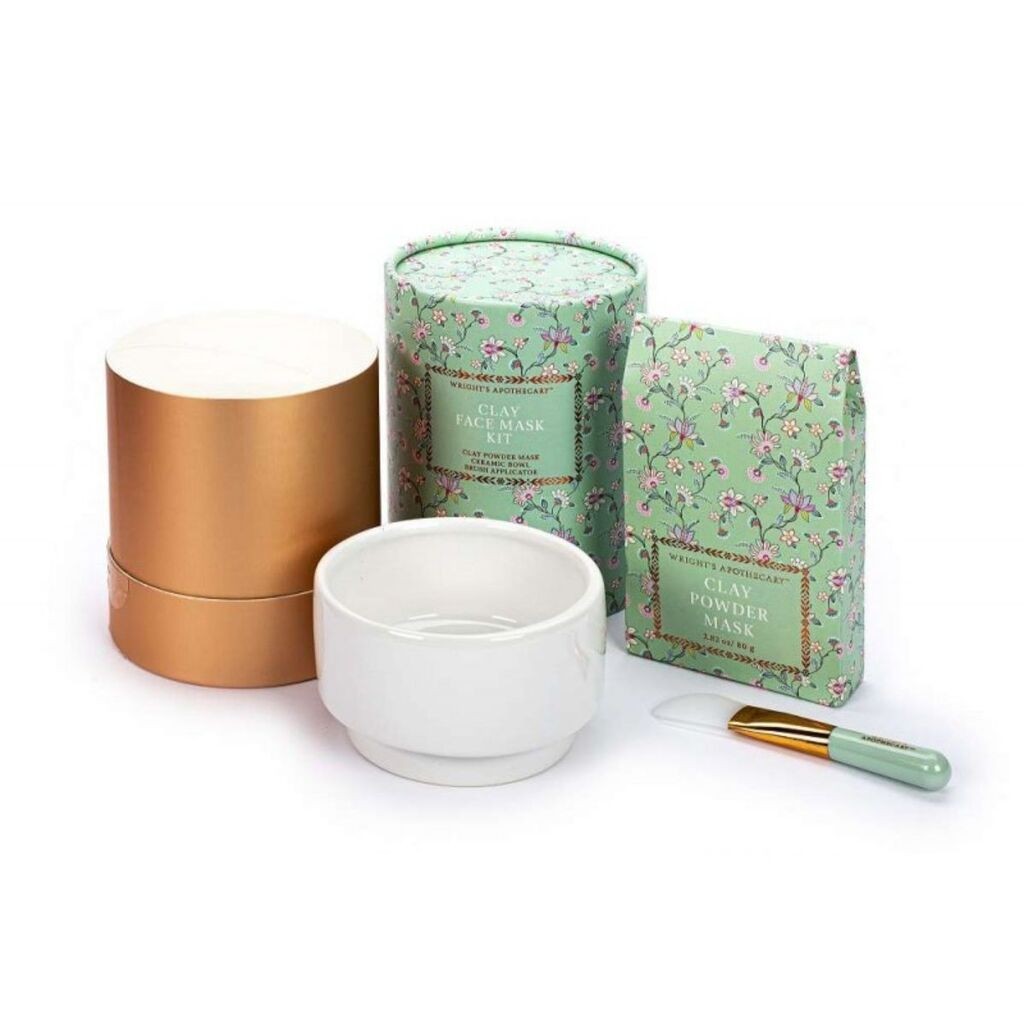 Wright's Apothecary Set za nanošenje maske na lice Beautiful Flower Clay Powder