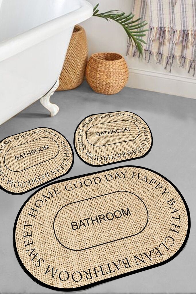 L'essentiel Maison Set prostirki za kupatilo Baindos, 3 Komada, Bež