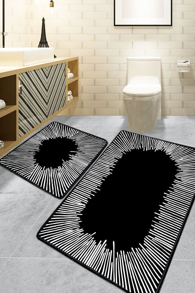 L'essentiel Maison Set prostirki za kupatilo Somber, 2 Komada, Crna