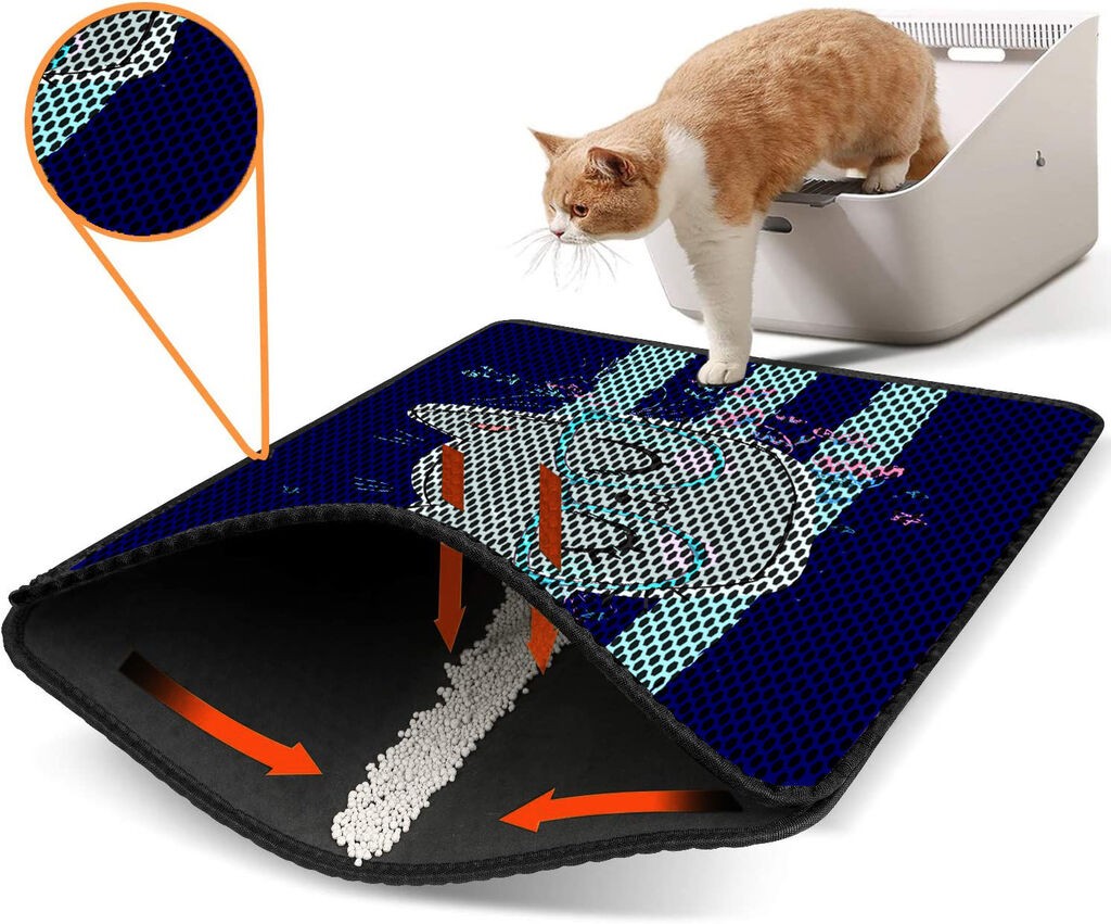 Aberto Design Prostorika za toalet za mačke Nrszn0001, 45 x 60 cm, Tamnoplava