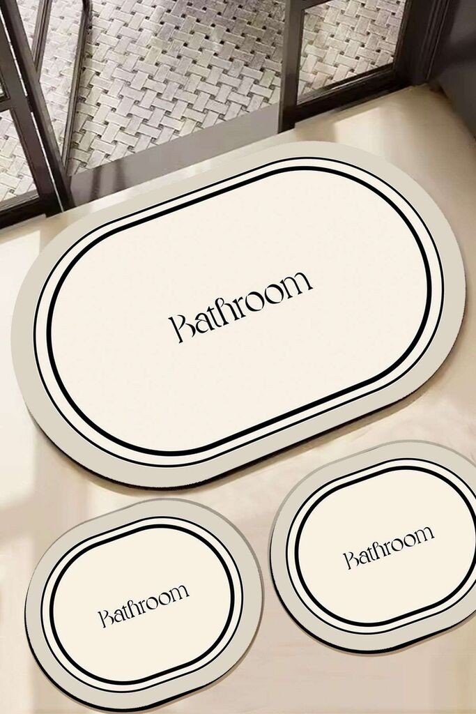 L'essentiel Maison Set prostirki za kupatilo Farbelle, 3 Komada, Bela