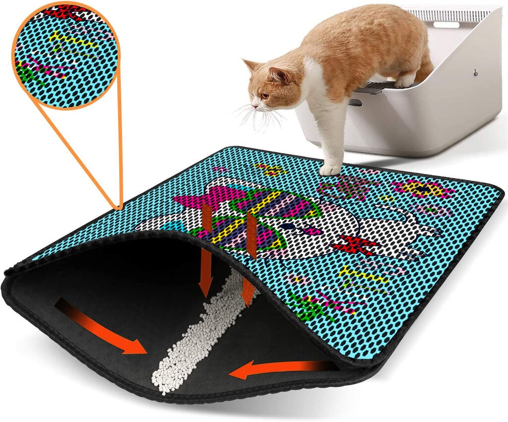 Aberto Design Prostorika za toalet za mačke Nrszn0048, 45 x 60 cm, Tirkizna