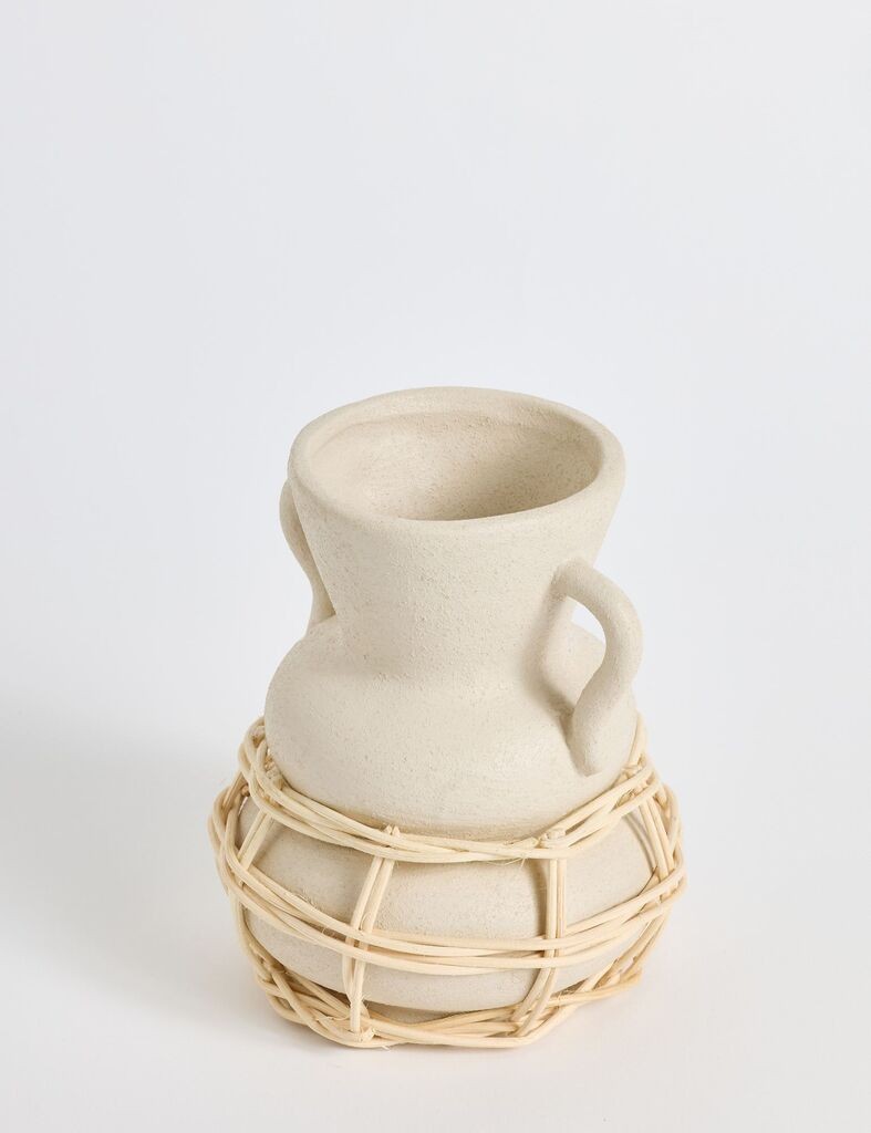 Aberto Design Vaza Pot Terracota, 12x16x12 cm, Krem