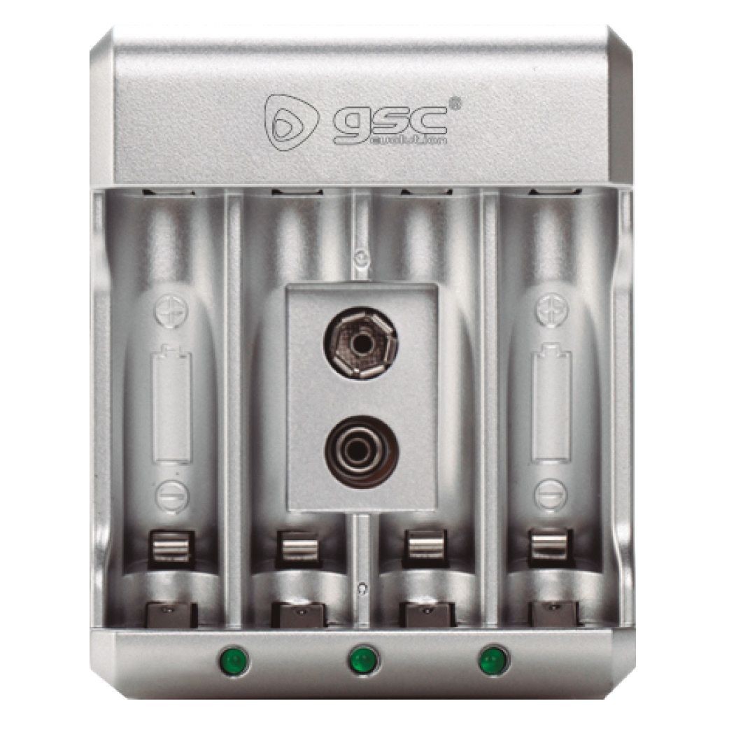 GSC Punjač baterija za modele AAA/AA x 4 i 9V x 1, Sivi