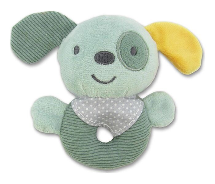 Lorelli Plišana igračka zvečka za bebe Dog, Zelena