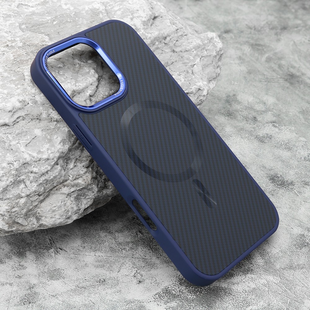 Maska za mobilni telefon iPhone 16 Pro Max CARBON, Magsafe, Plava