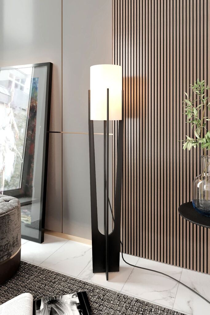 Opviq Podna lampa Minimalist, 135 cm, Crna