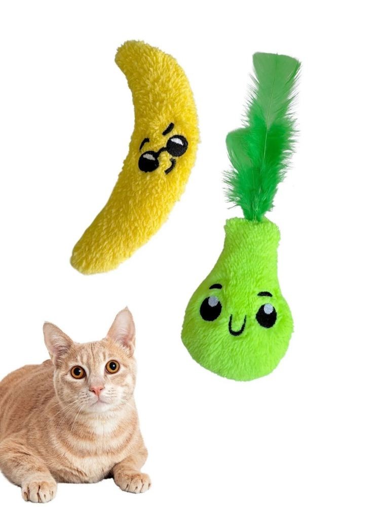 Paws & Whiskers Set igračaka za mačke Miyav 1004, 2 komada, Žuta i zelena