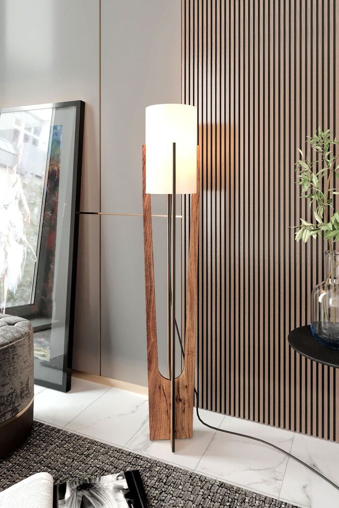 Opviq Podna lampa Minimalist, 135 cm, Smeđa