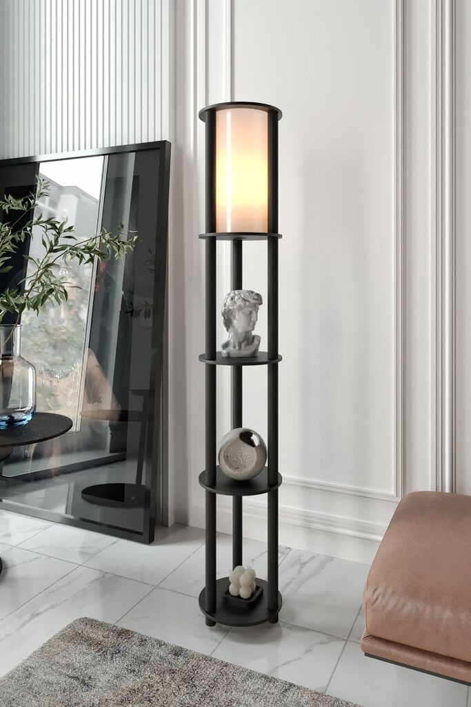 Opviq Podna lampa Estantes Round, 150 cm, Crna
