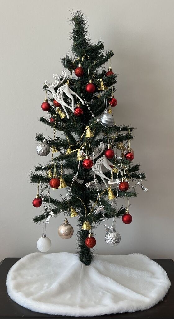 Aberto Design Tepih za novogodišnju jelku Pelush Christmas, 50x50 cm, Beli