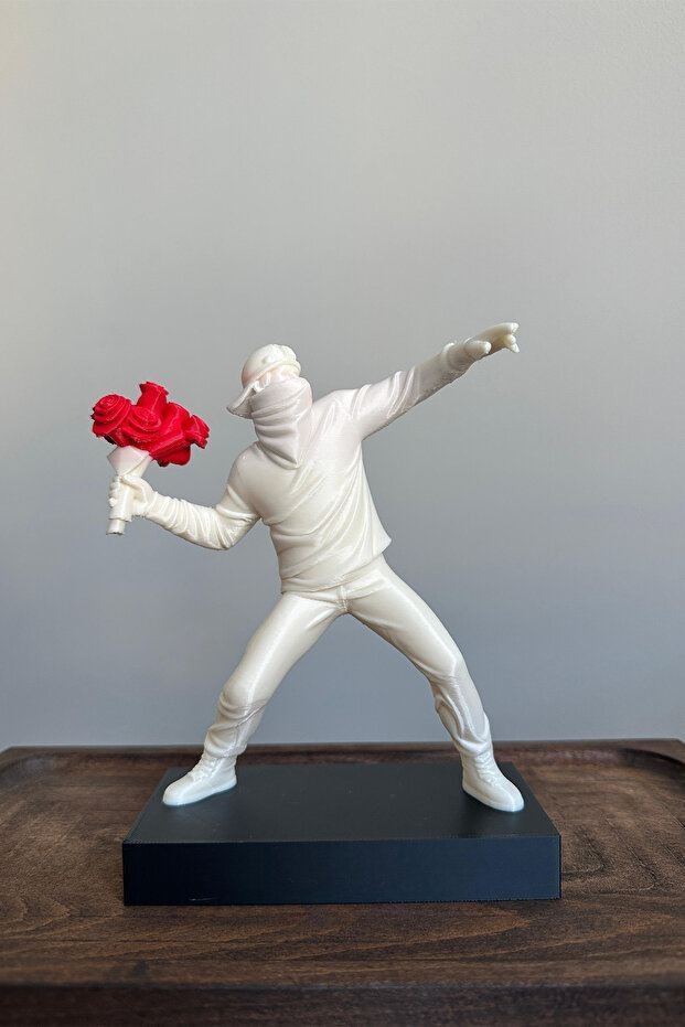 Aberto Design Dekorativna figura Banksy, Bela